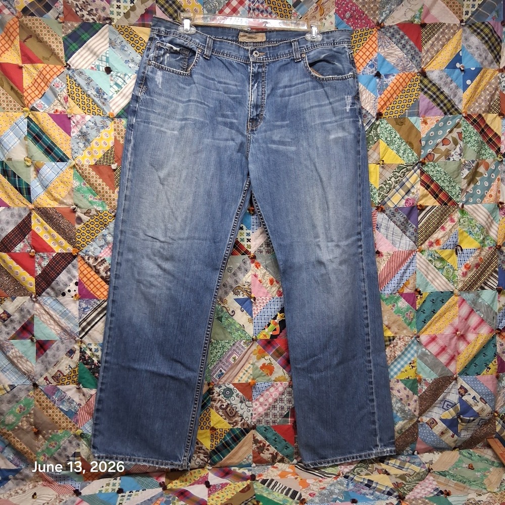 Buckle BKE Seth Straight Leg Denim Blue Jeans Size 40x32 Relaxed Fit Western Pan